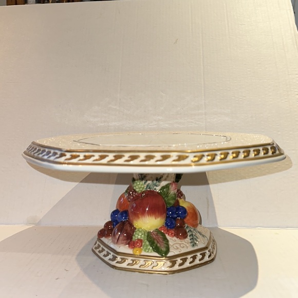 Fitz & Floyd Classics 12" Pedestal Cake/Dessert Stand. Venezia Pattern - Picture 4 of 6